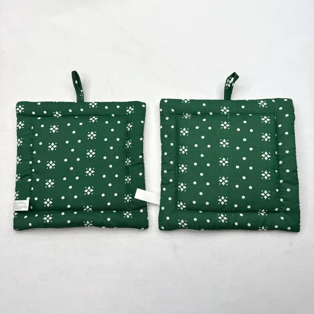 Two Vintage Snowman Happy Holidays Pot Holders